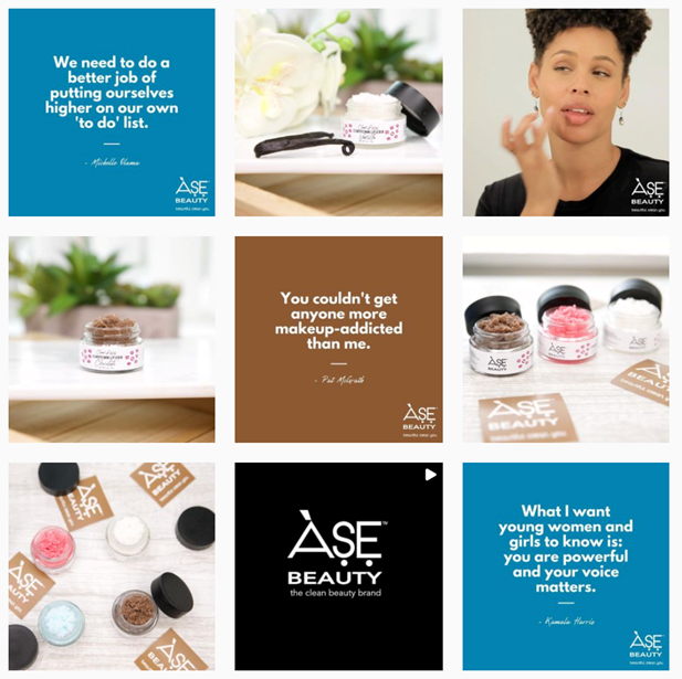 ASE Beauty’s Instagram feed after CFD